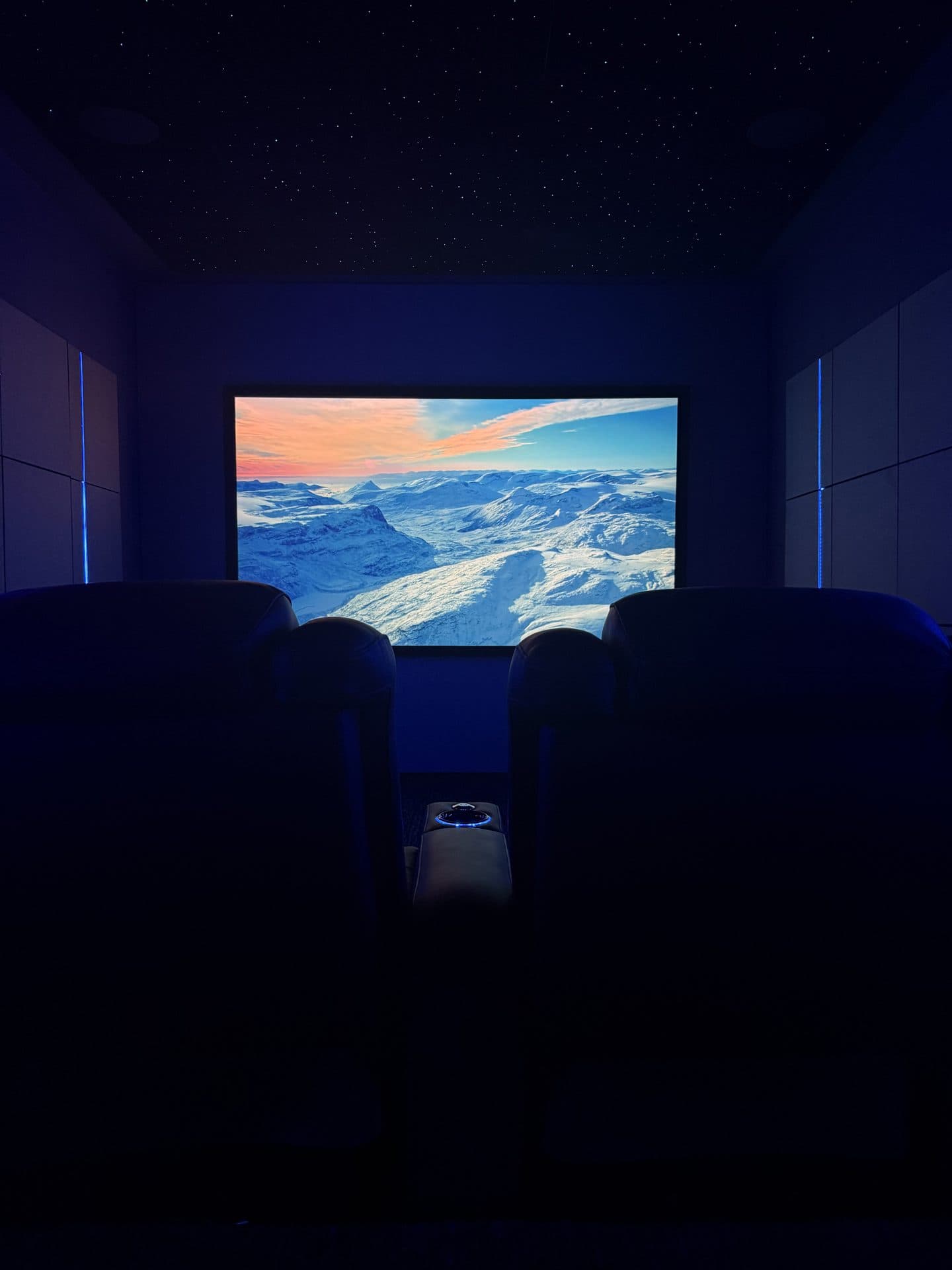 Private cinema room — audience POV