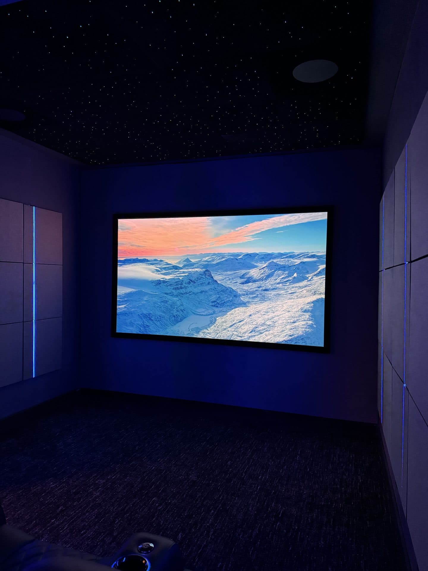 CineLuxe finished private cinema — full room view